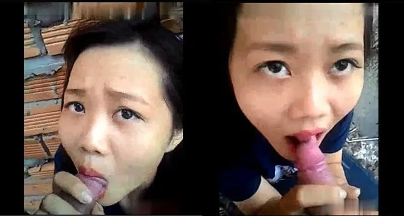 Ghệ bú cậu bé ở vườn sau nhà